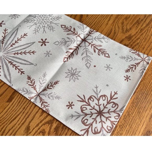 Christmas Table Runner Decorative Cloth Snowflake Decor Xmas Holiday Decoration - Picture 5 of 9